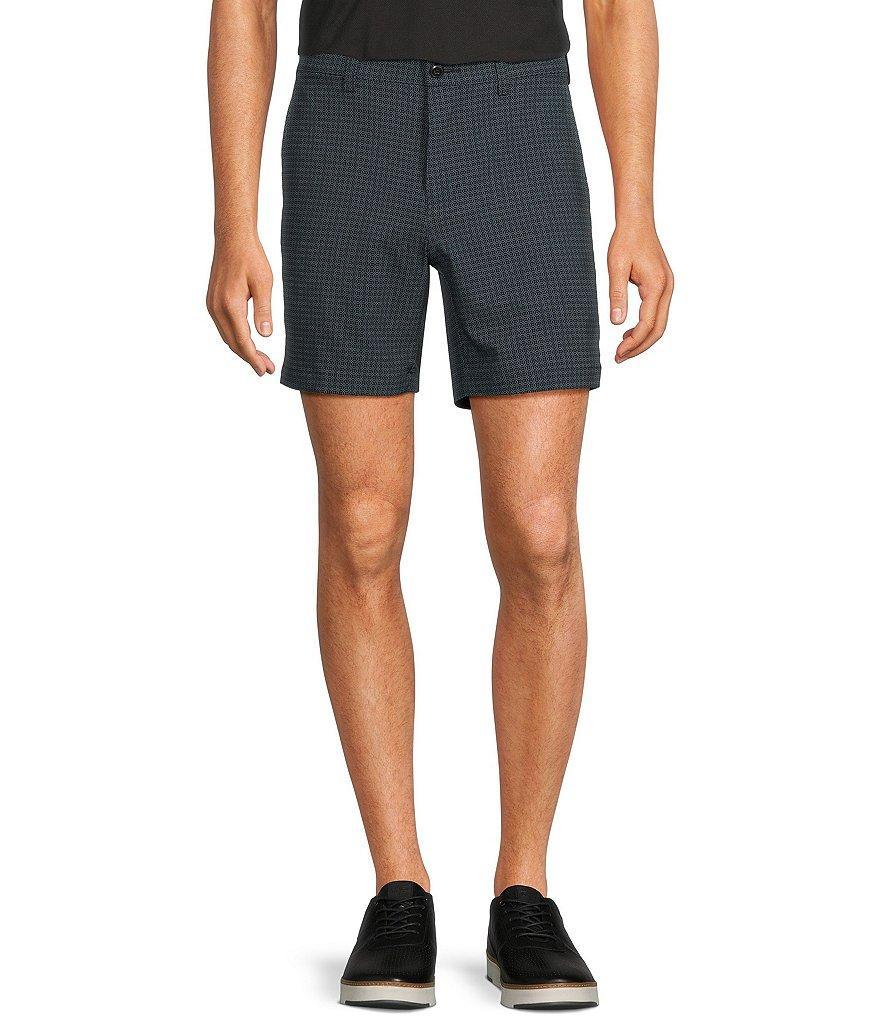 Roundtree & Yorke Performance Stretch Fabric Straight Fit Flat Front 7#double; Geo Printed Shorts Product Image