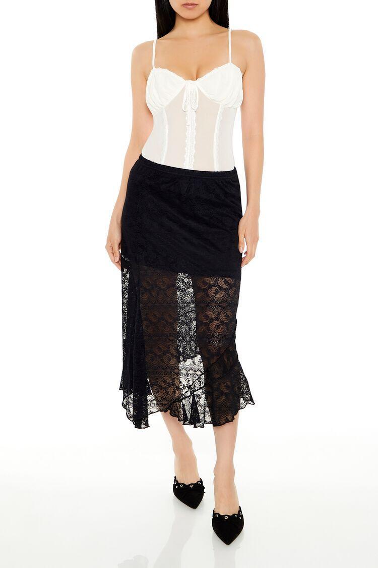 Lace Tulip-Hem Midi Skirt | Forever 21 product image