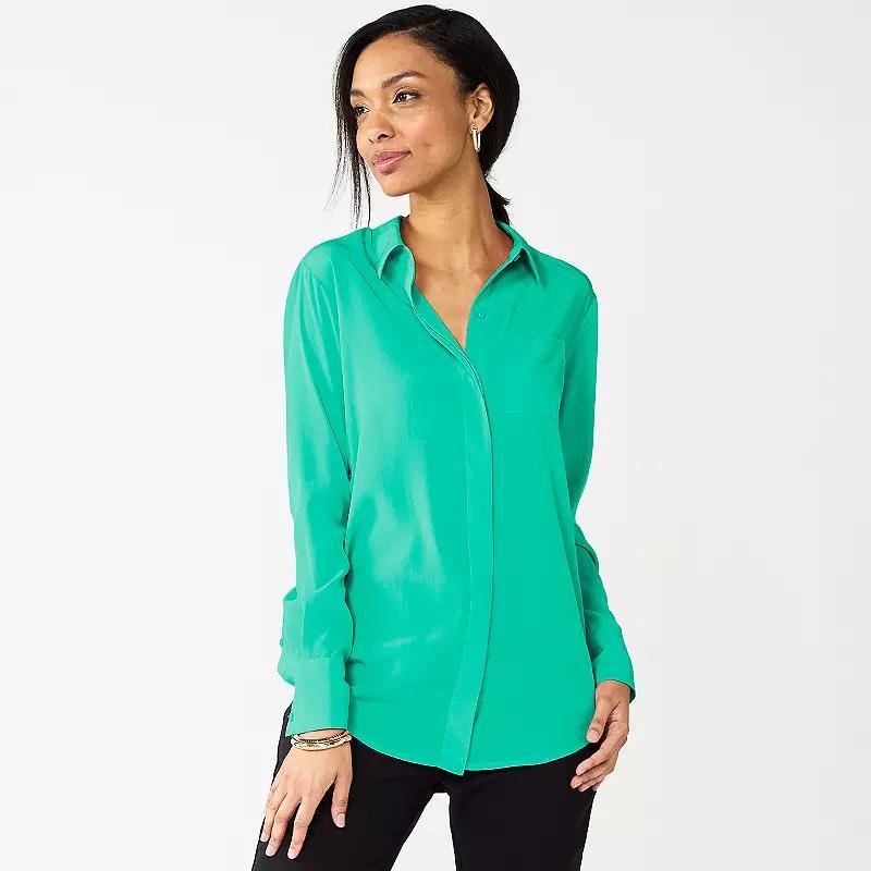 Petite Nine West Drapey Shirt, Womens Product Image