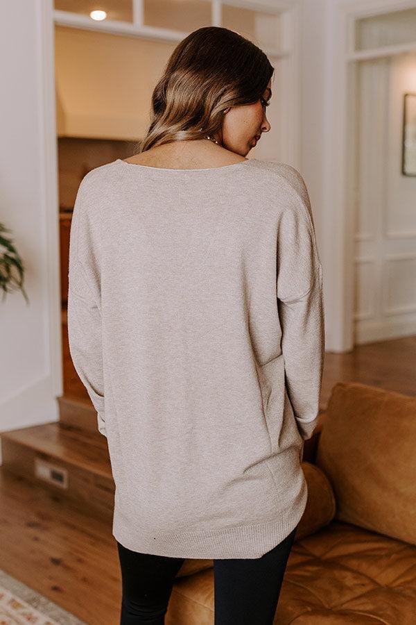 Fall Latte Shift Sweater in Light Warm Taupe Product Image