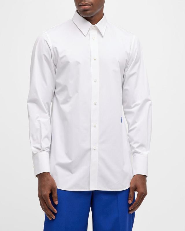 burberry Embroidered Logo Cotton Poplin Button-Up Shirt Product Image