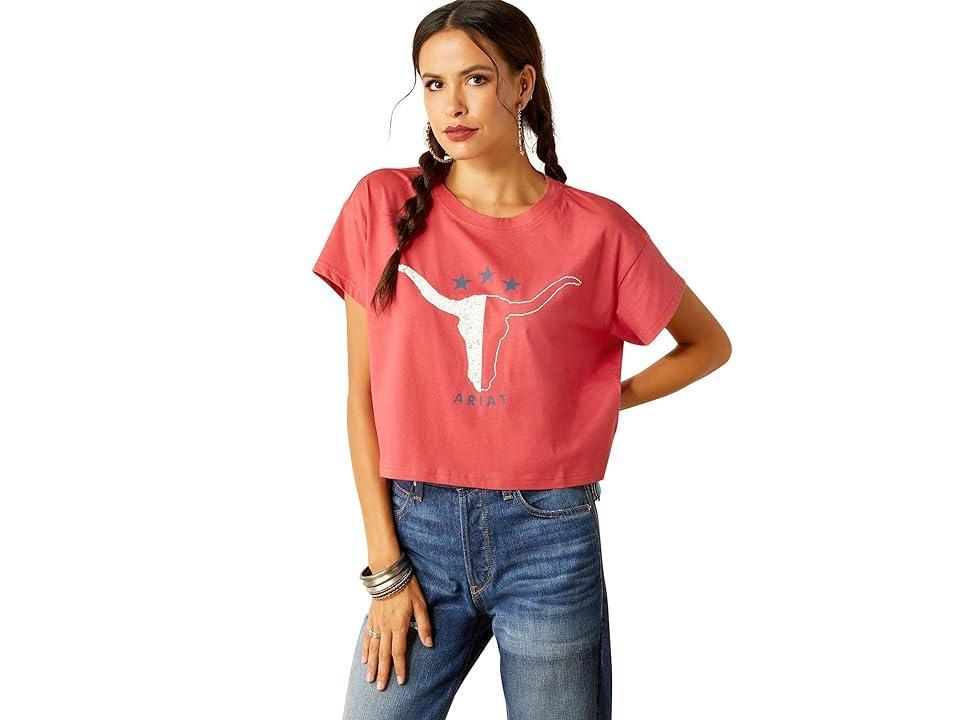 Ariat Lone Star T-Shirt (Garnet Rose) Women's Clothing Product Image