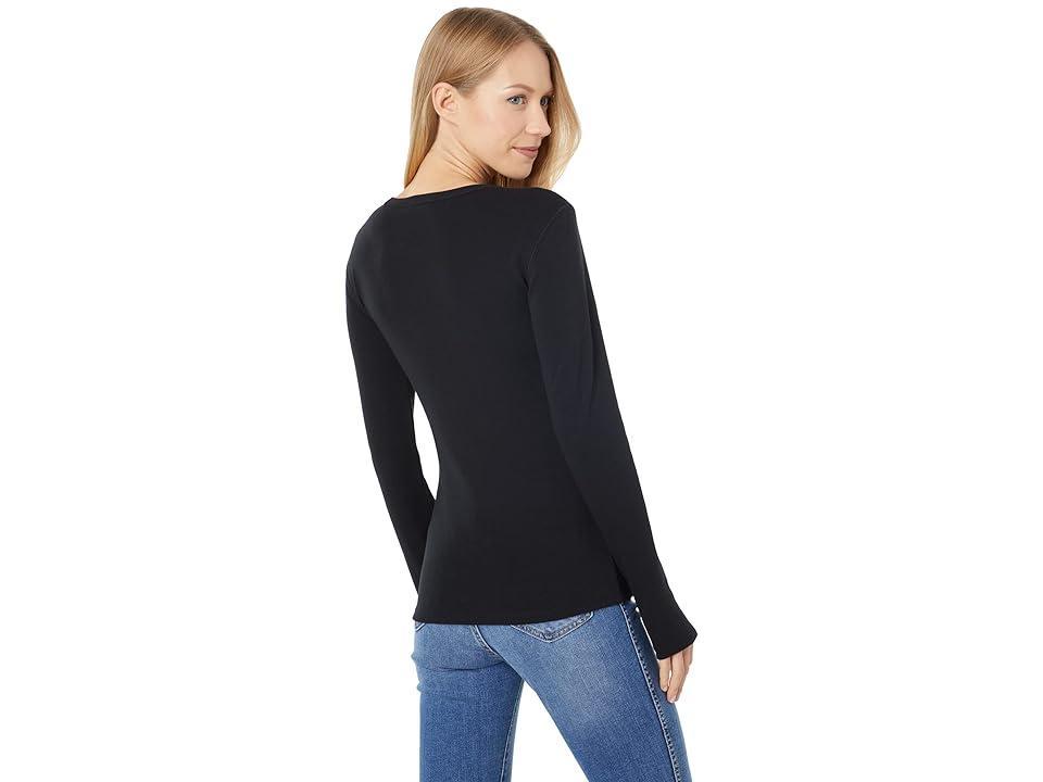 Lilla P 1x1 Rib Long Sleeve Crew Neck Tee Women's Clothing Product Image