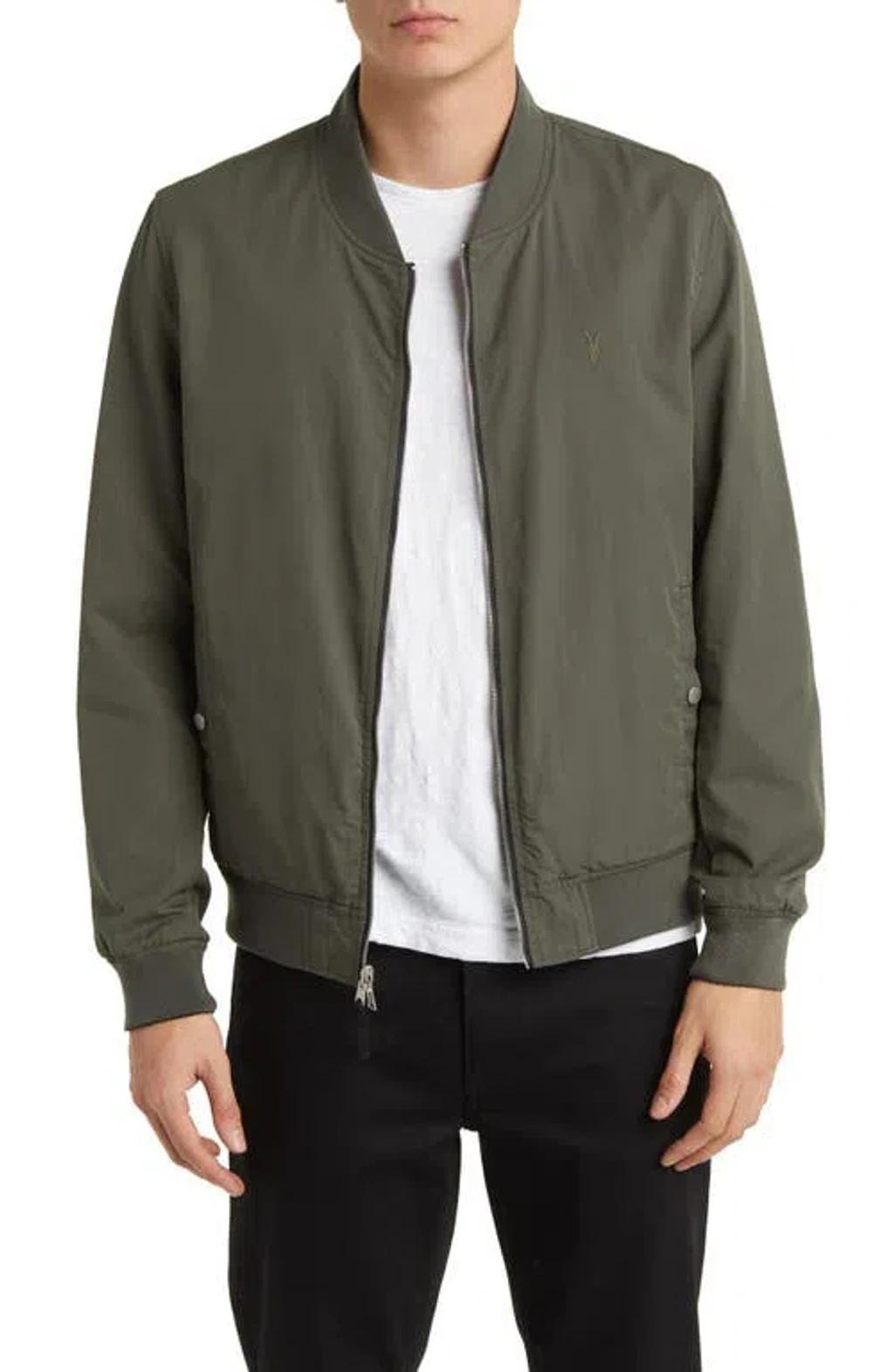 Bassett Reversible Bomber Jacket In Green/black Product Image