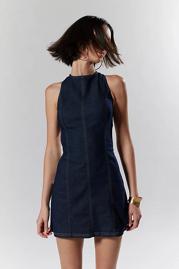 Silence + Noise Lilith Denim Cutout Shift Dress Womens at Urban Outfitters Product Image