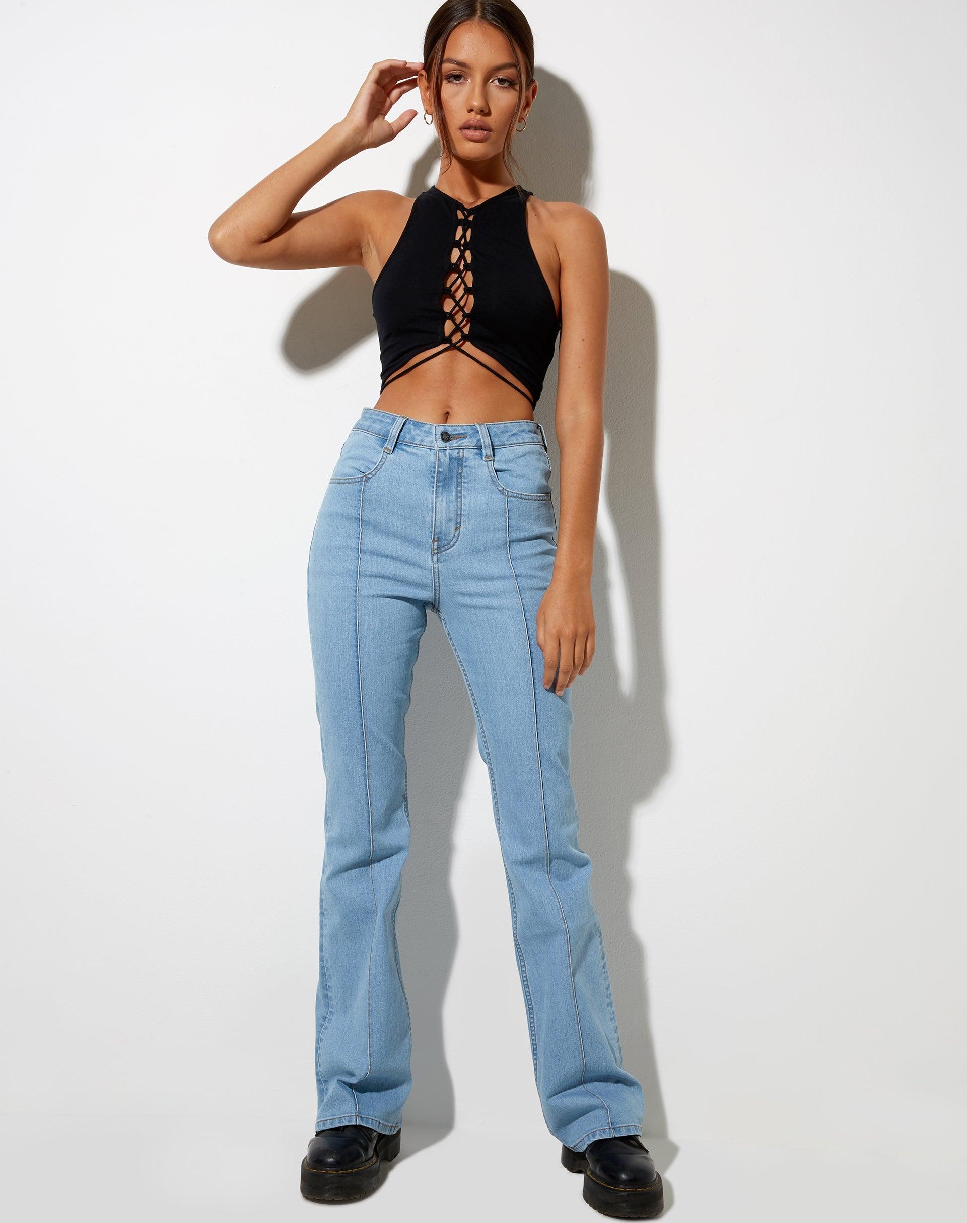 Giwta Crop Top in Black  Product Image