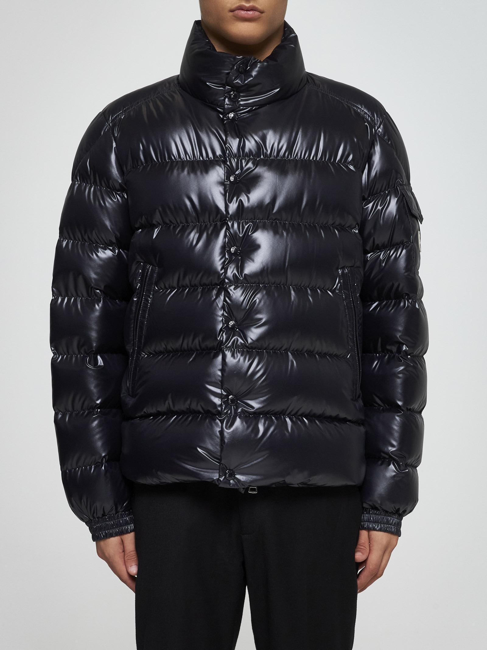 Short Lule Glossy Down Jacket In Blue Product Image