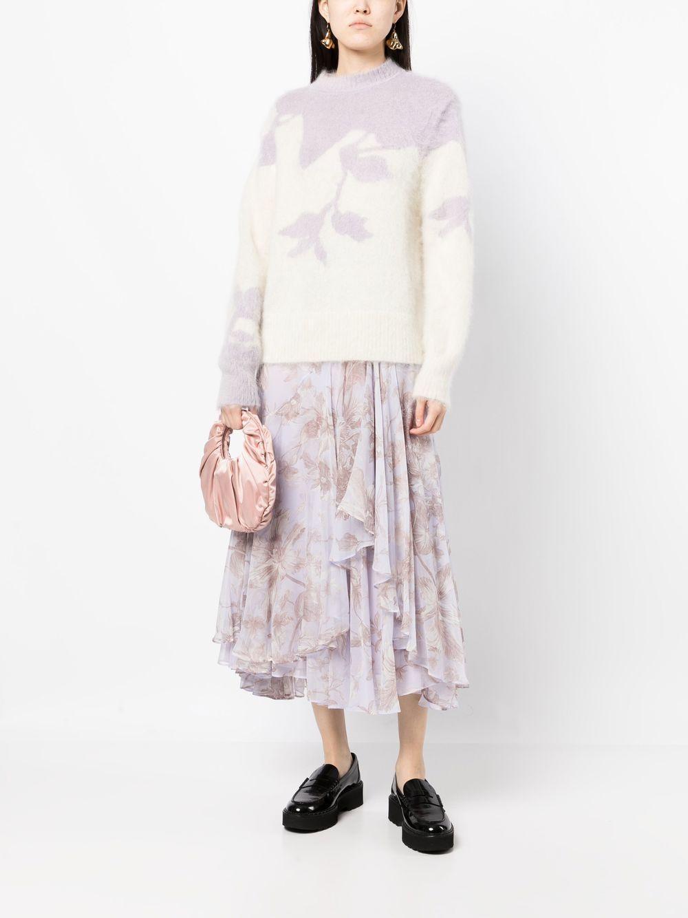 Salma Intarsia Mohair-blend Sweater In Lilac + Ivory Product Image