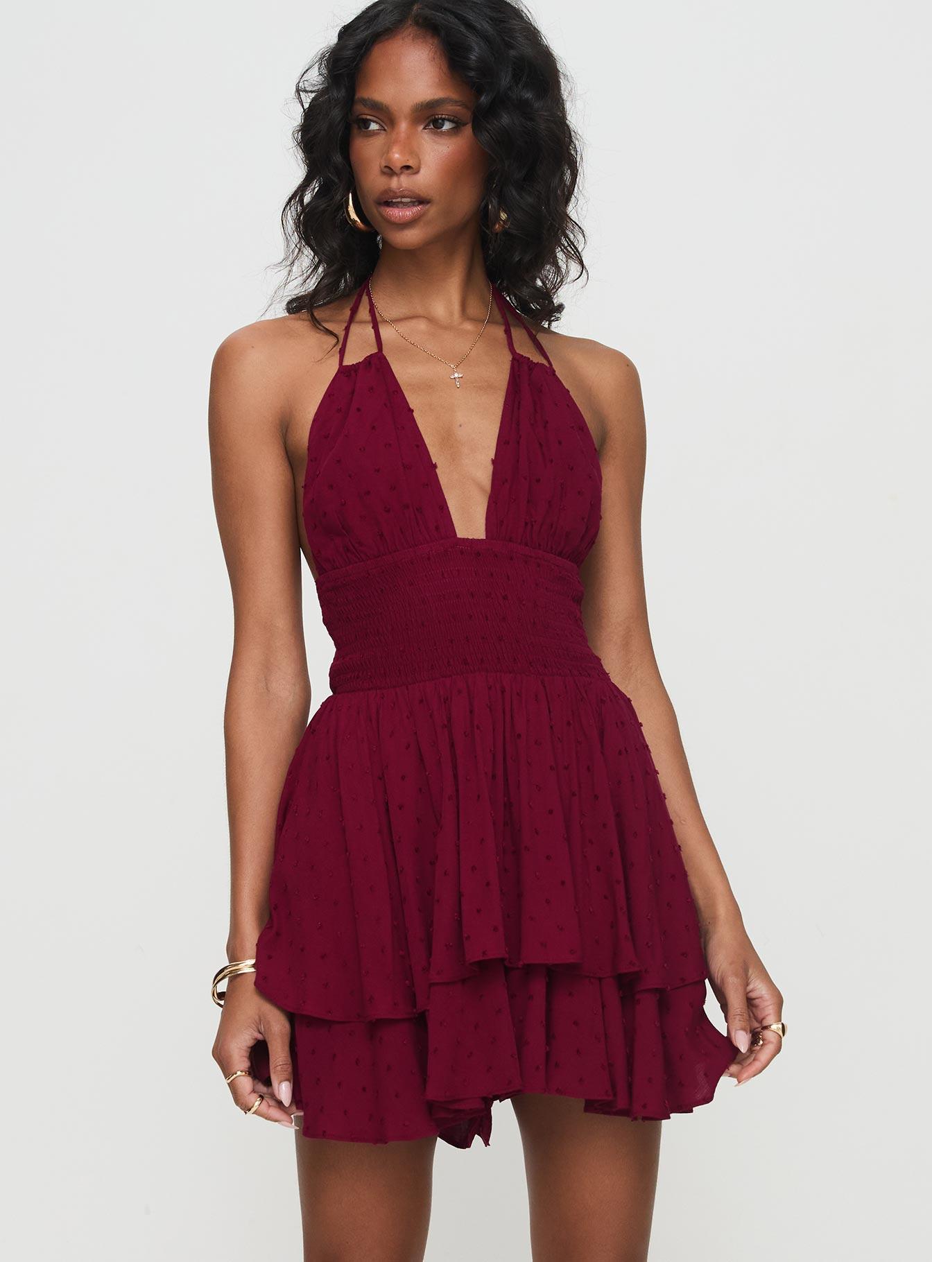 Bonfire Romper Burgundy Product Image