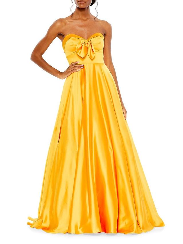 Womens Satin Strapless Ballgown Product Image