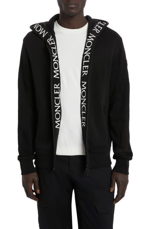 Moncler Logo Tape Cotton Zip Hoodie Product Image