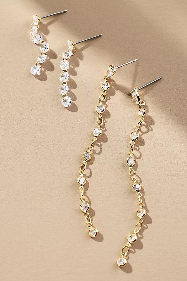 Mixed Crystal Drop Earrings, Set of 2 Product Image