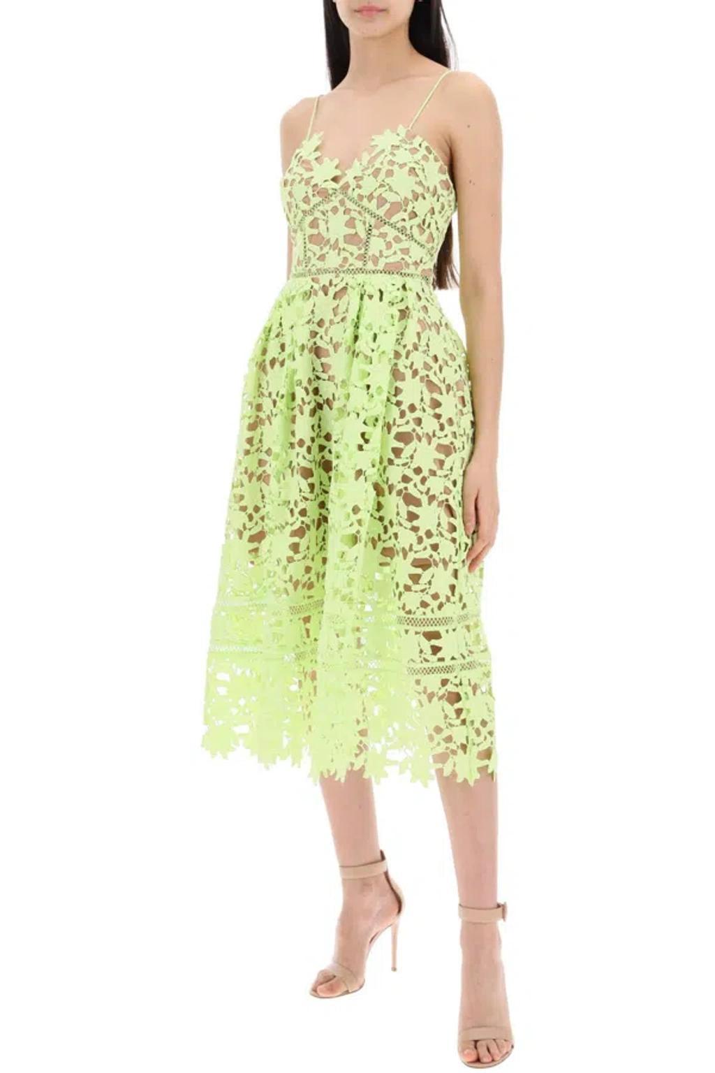 Azaelea Lace Midi Dress In Green Product Image