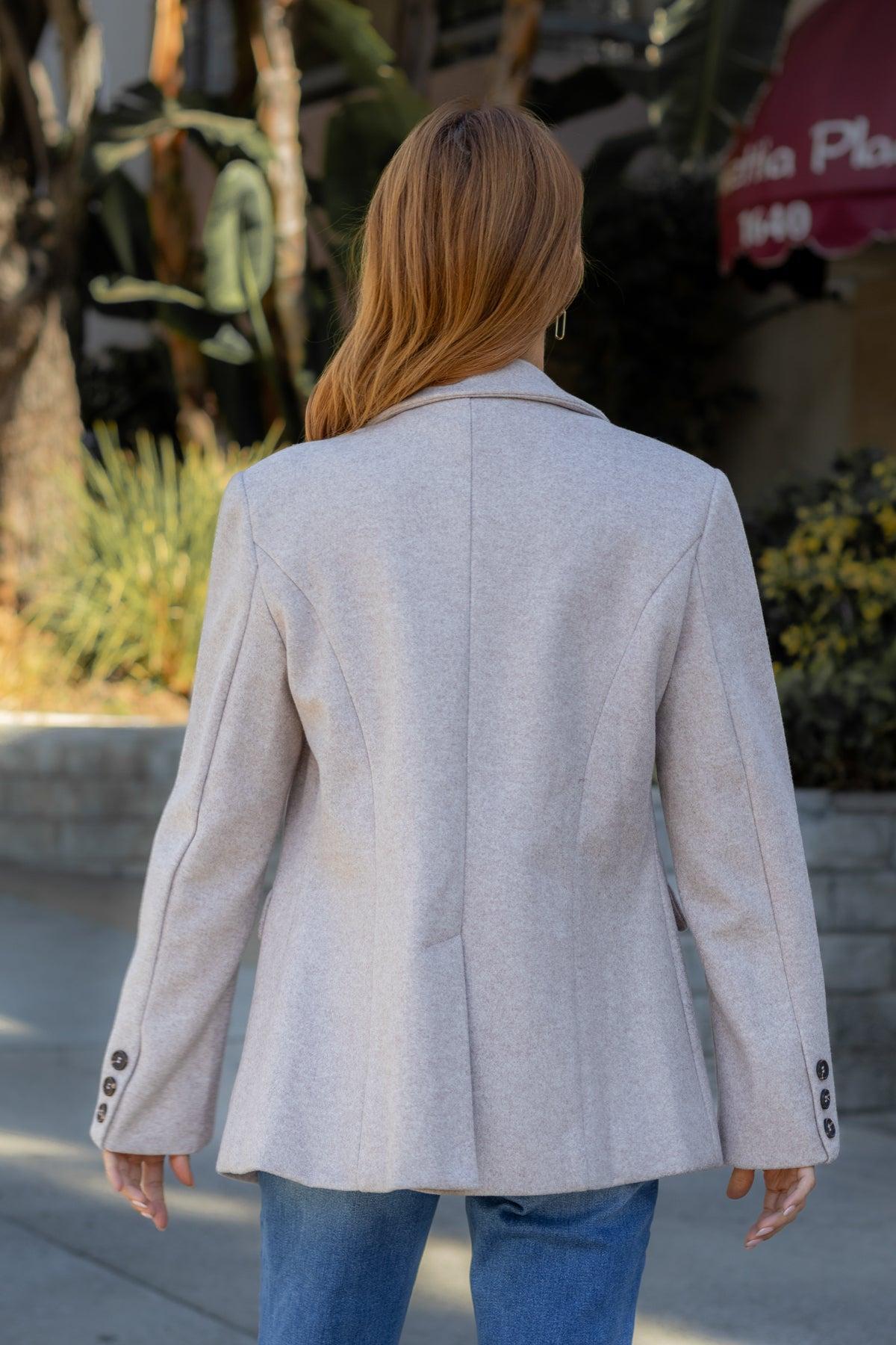 Make An Impression Blazer Coat - Oatmeal - FINAL SALE Product Image