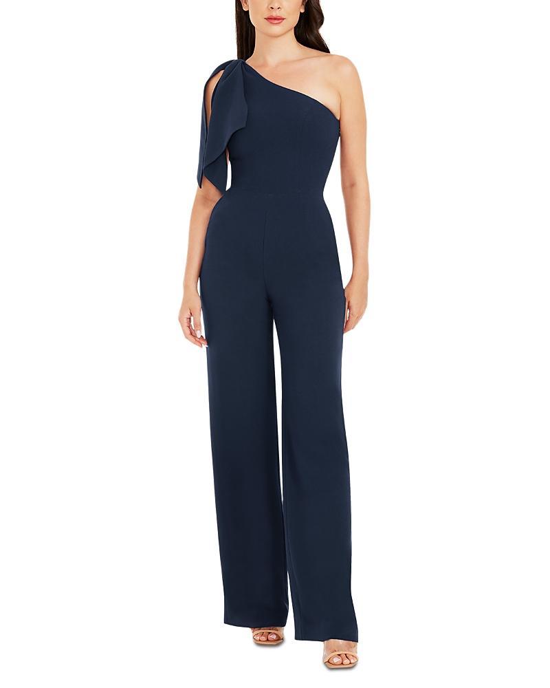 Womens Tiffany Asymmetric Stretch Crepe Wide-Leg Jumpsuit Product Image