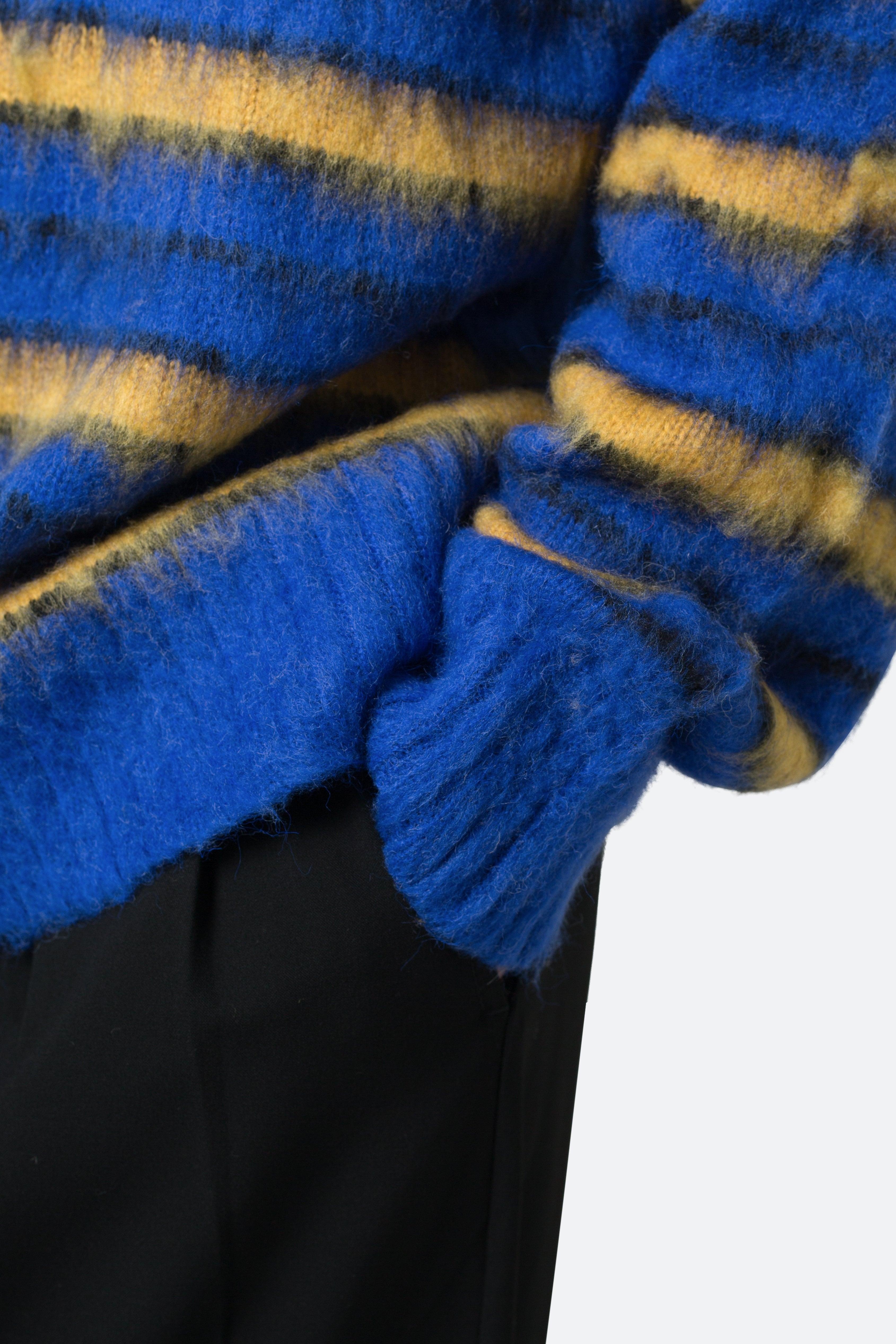 Striped Mohair Sweater - Blue Product Image