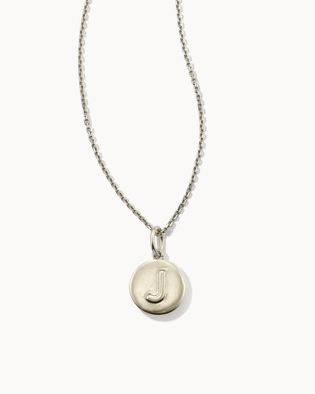 Letter X Coin Pendant Necklace in Oxidized Sterling Silver Product Image