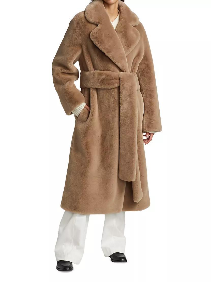 Faux Fur Belted Coat Product Image