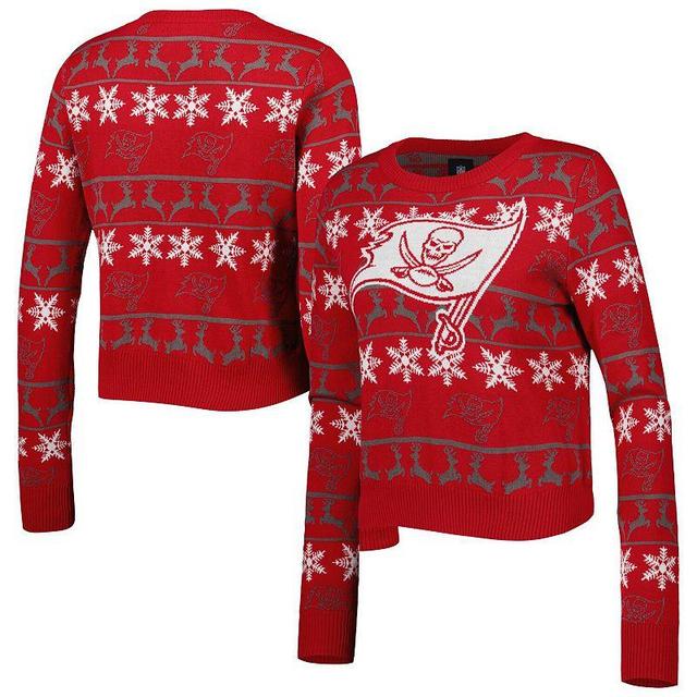 Womens FOCO Tampa Bay Buccaneers Ugly Holiday Cropped Sweater Product Image