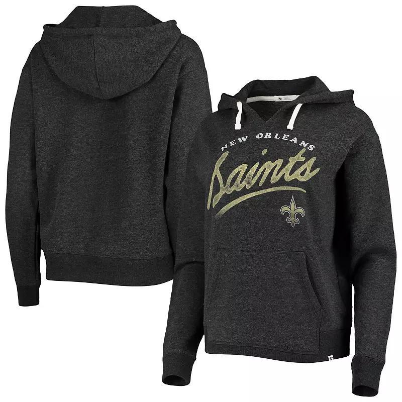 Womens 47 Heather Charcoal New Orleans Saints Cross Script Emerson Hoodie Product Image