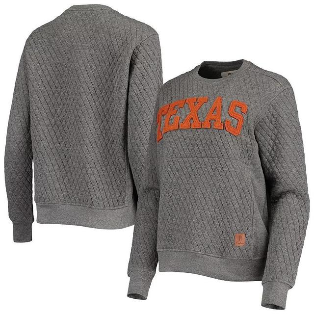 Womens Pressbox Heather Charcoal Texas Longhorns Moose Quilted Pullover Sweatshirt Product Image