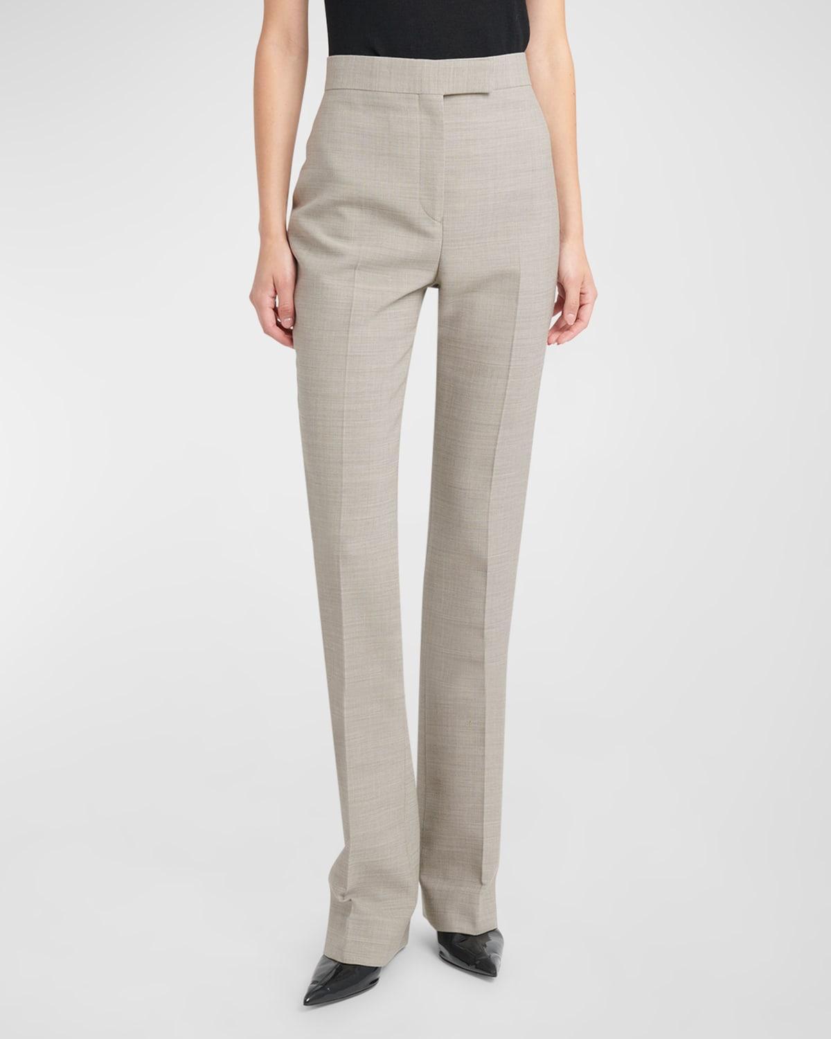 Womens Wool Straight-Leg Trousers product image