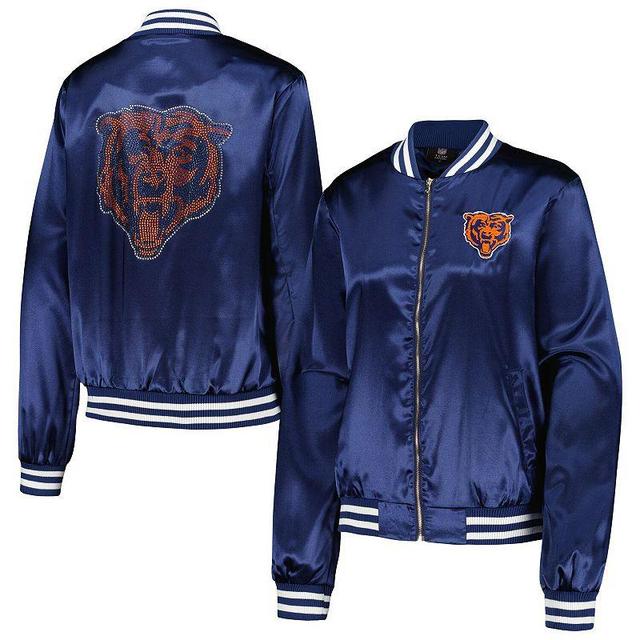 Womens Cuce Chicago Bears Rhinestone Full-Zip Varsity Jacket Blue Product Image