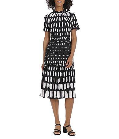 Maggy London Abstract Print Tiered Midi Dress Product Image