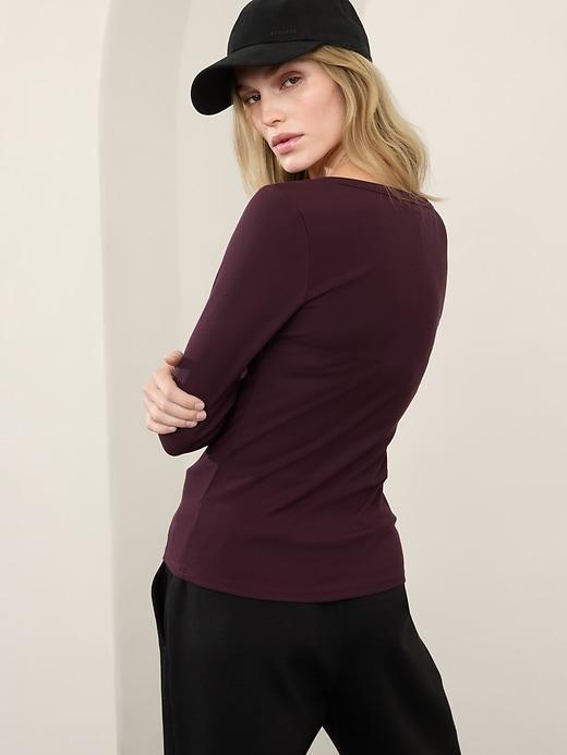 Signature Rib Henley Top Product Image