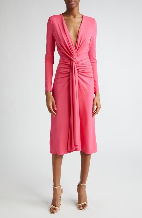 Gathered Midi Dress with Drape Detail Product Image