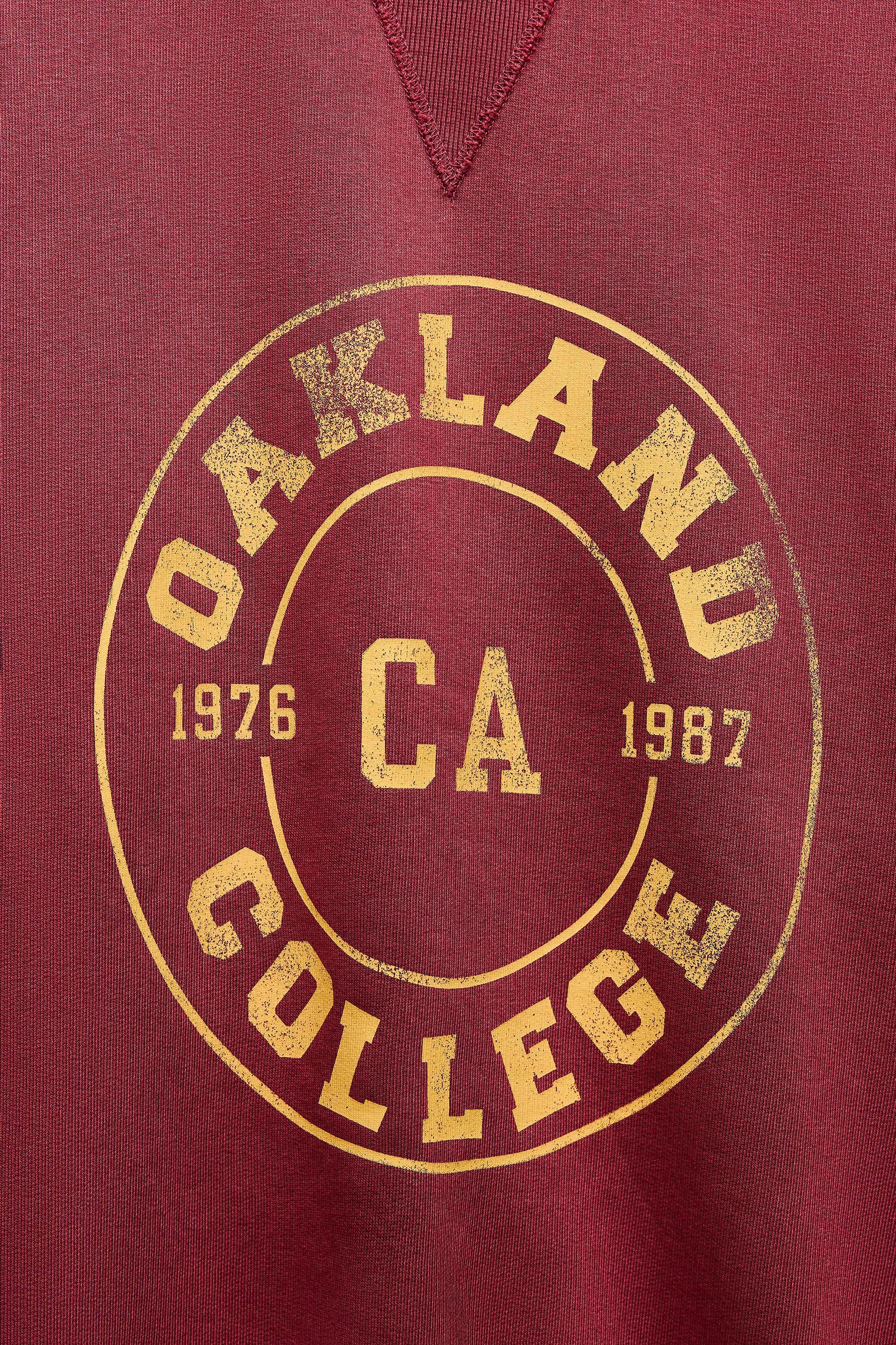 WASHED EFFECT VARSITY SWEATSHIRT Product Image