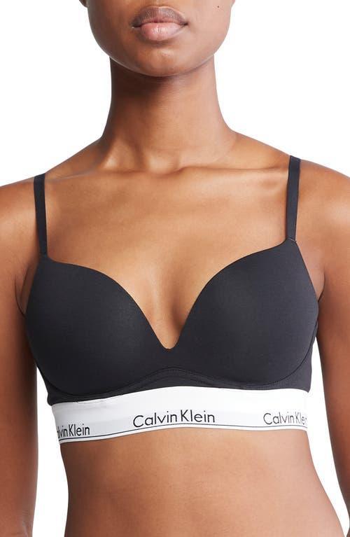 Calvin Klein Cotton Blend Underwire Plunge Push-Up Bra Product Image