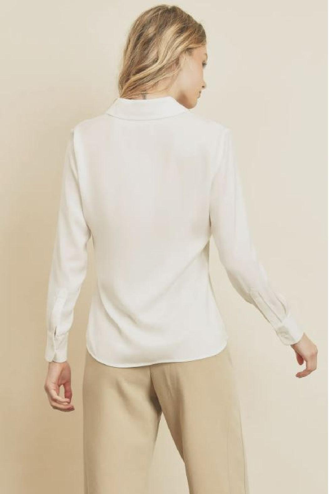 Button Down Satin Slim Shirt Female Product Image