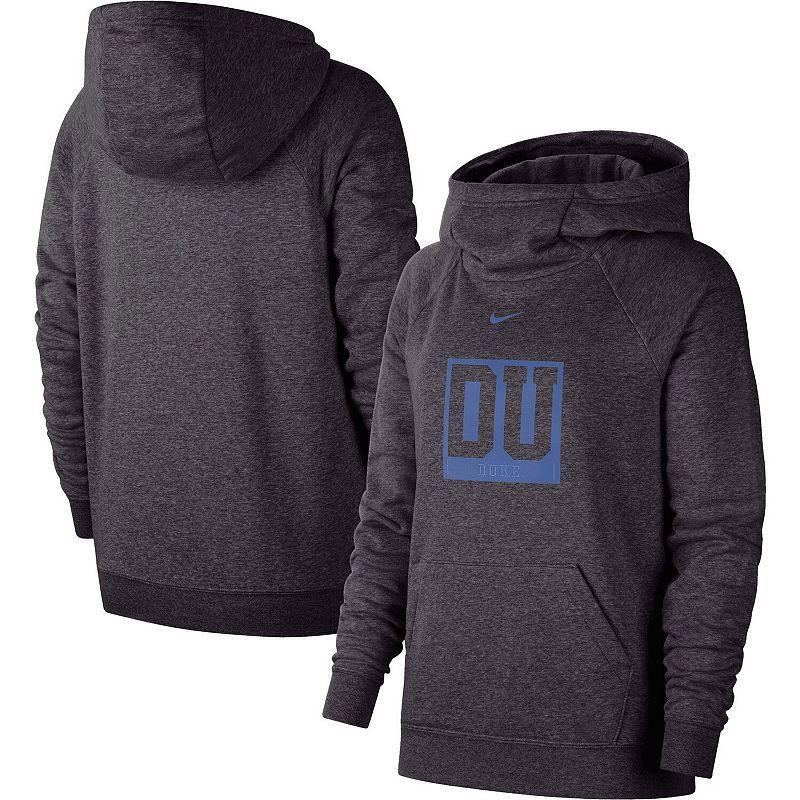 Womens Nike Charcoal Duke Blue Devils Essential Funnel Neck Raglan Pullover Hoodie Product Image