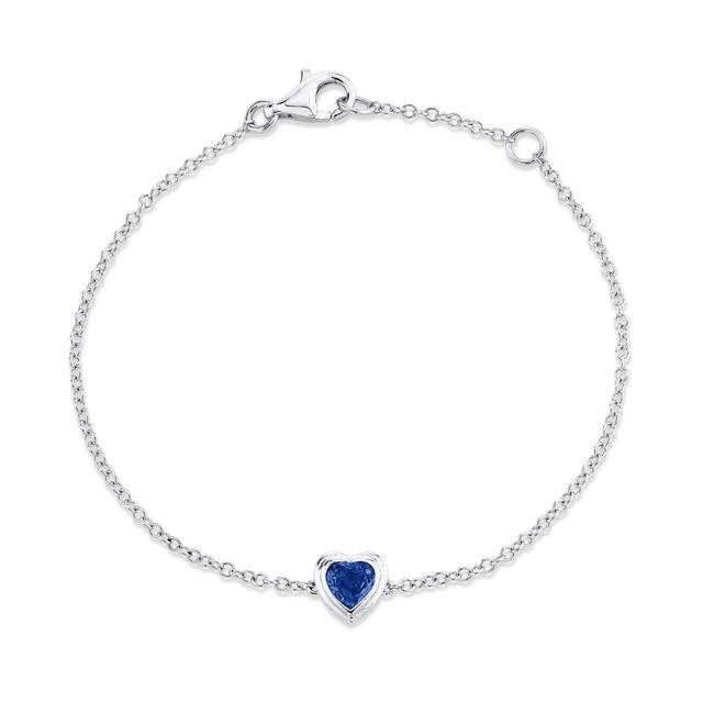 MINI ME BLUE SAPPHIRE BEZEL HEART BRACELET Product Image