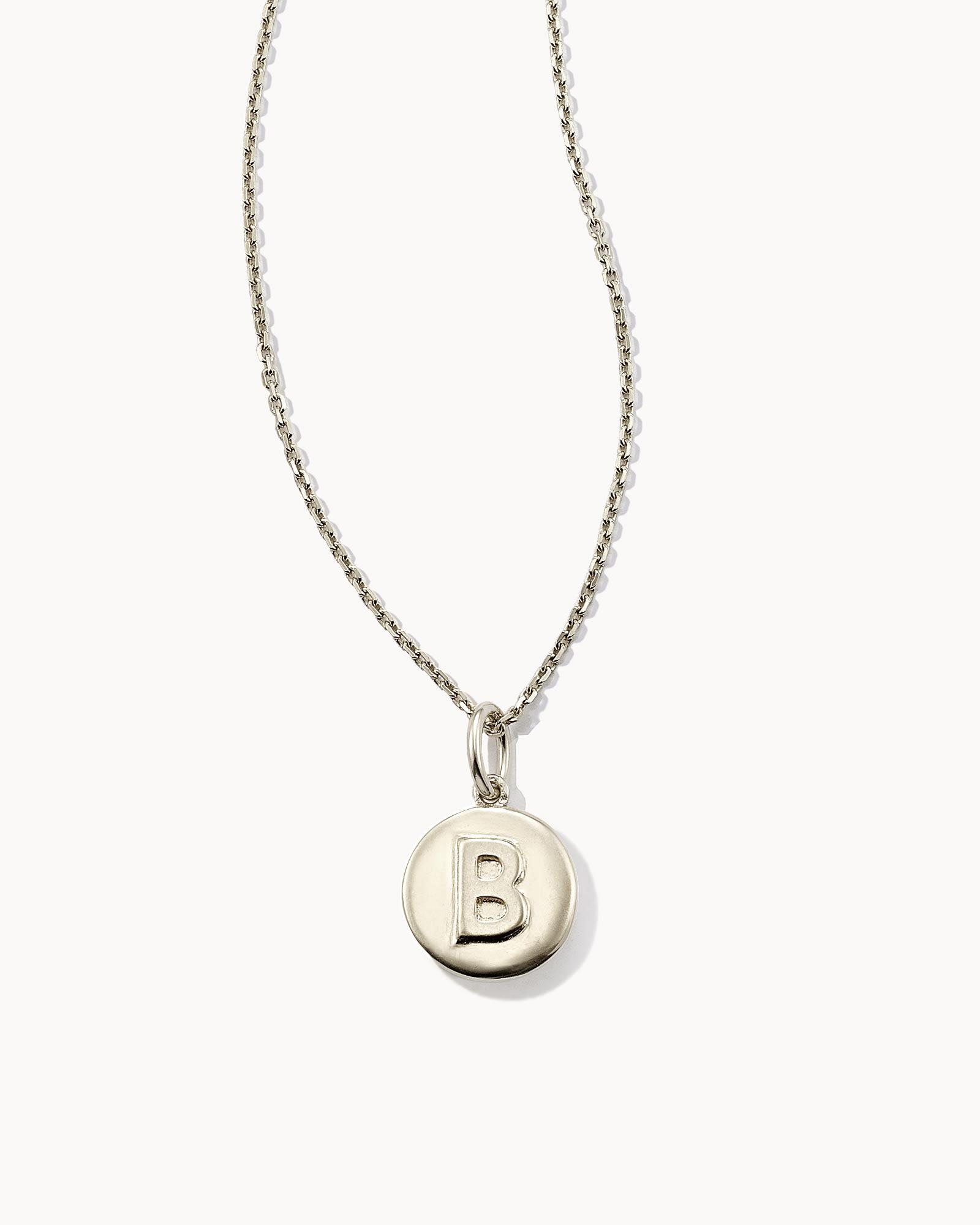 Letter X Coin Pendant Necklace in Oxidized Sterling Silver Product Image