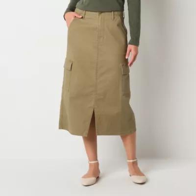 a.n.a Womens High Rise Midi Cargo Skirt product image