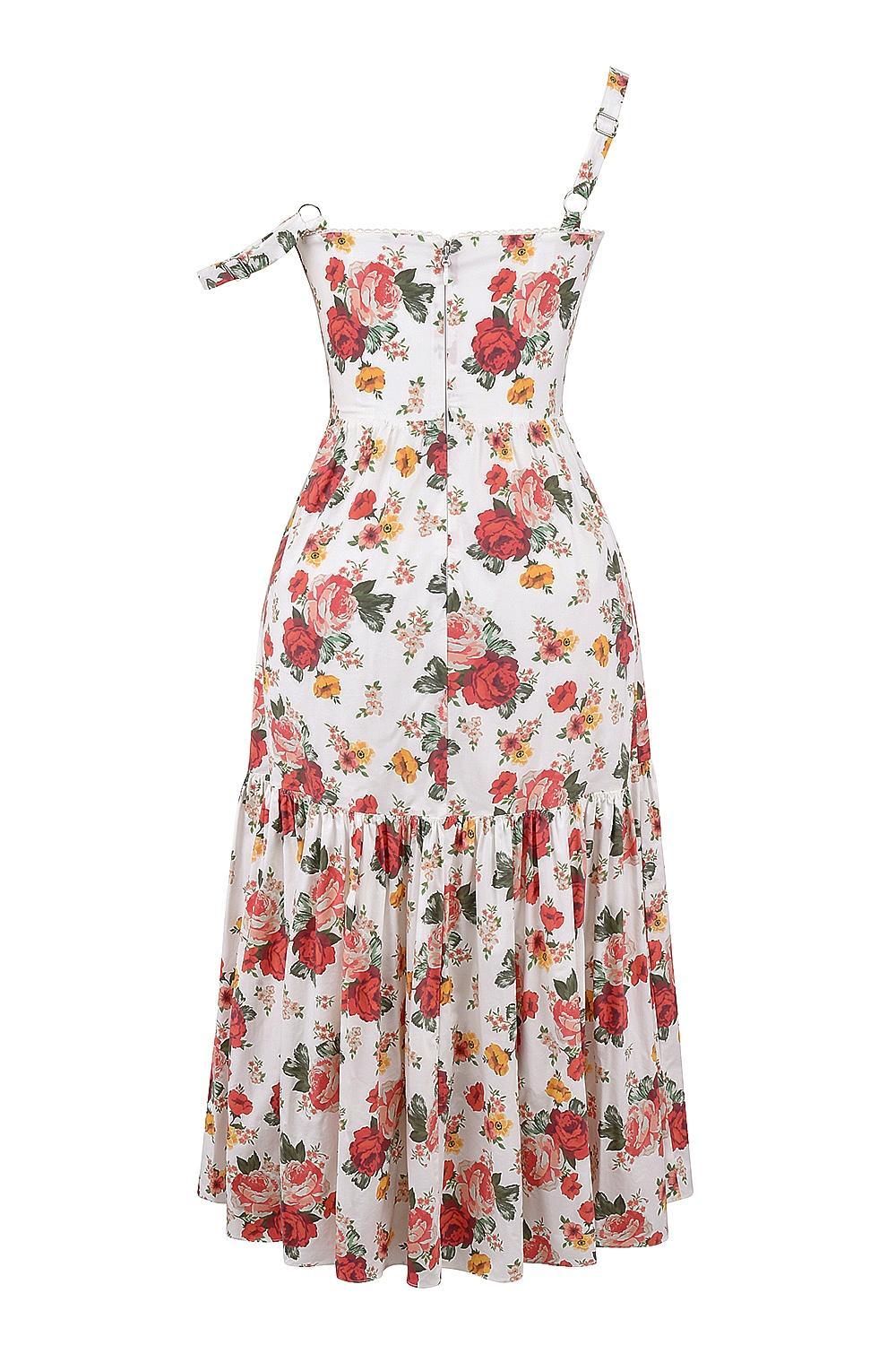 Elia Italian Rose Print Cotton Midi Sundress Product Image