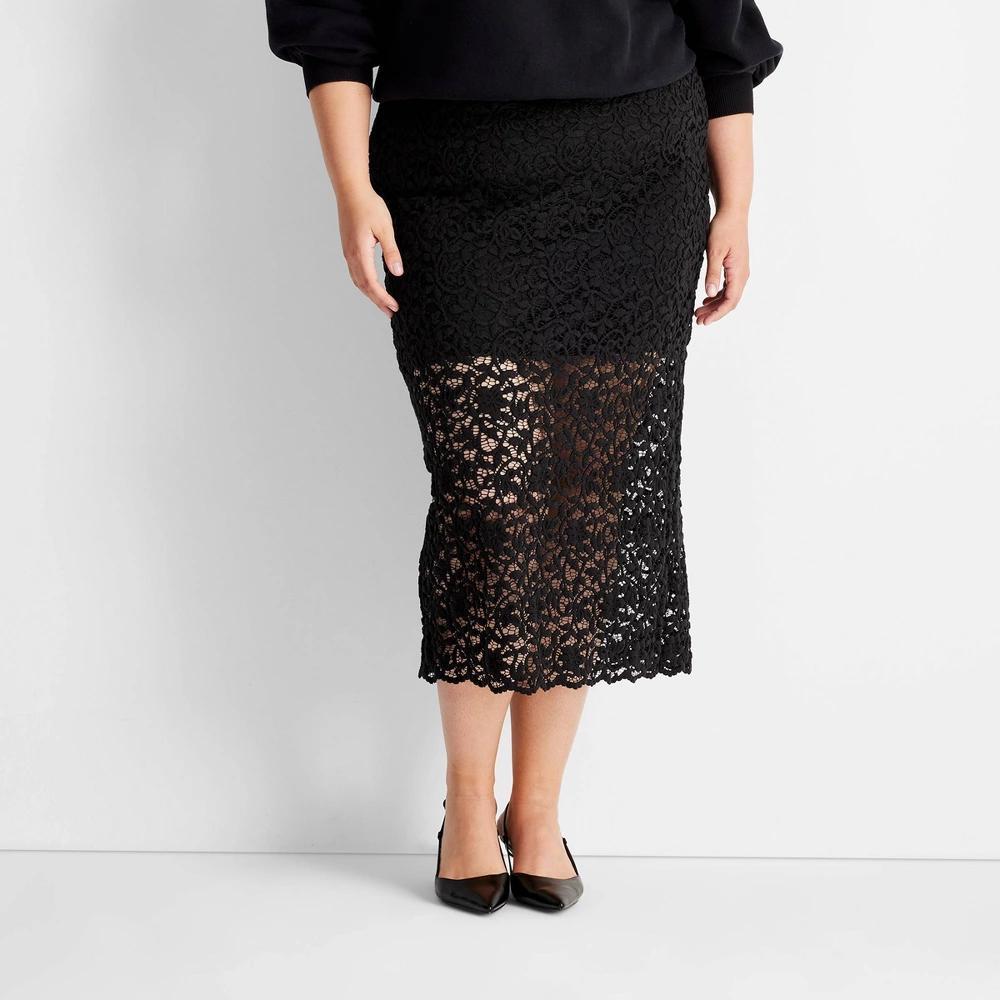 Womens Lace Midi Skirt - Future Collective Product Image