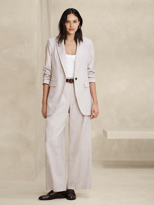 Linen-Blend Long and Lean Blazer Product Image