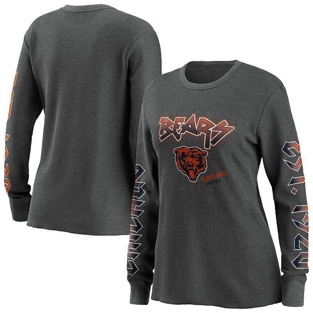 Womens WEAR by Erin Andrews Gray Chicago Bears Long Sleeve Thermal T-Shirt Product Image