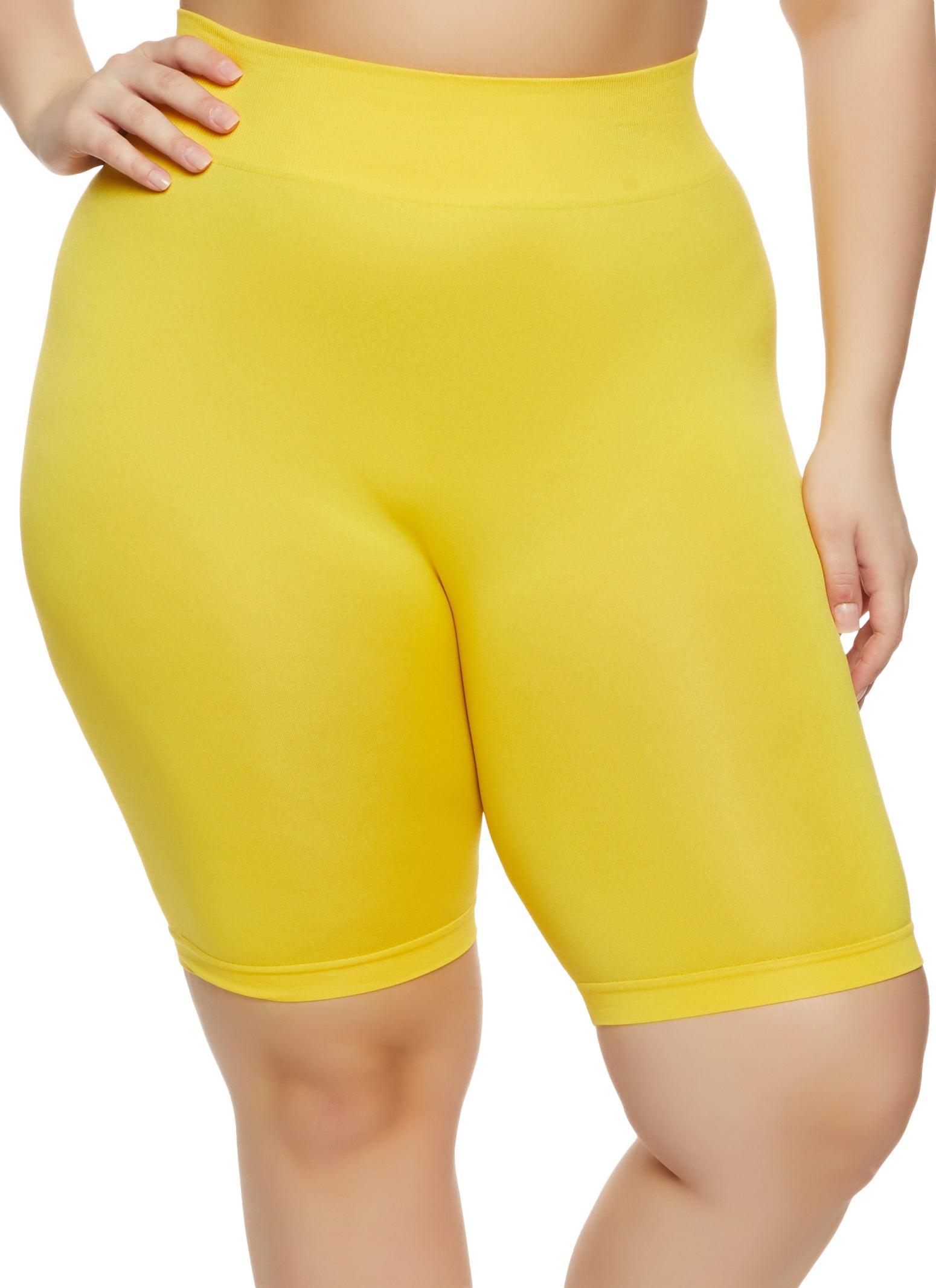 Womens Plus Size High Waist Seamless Bike Shorts Product Image