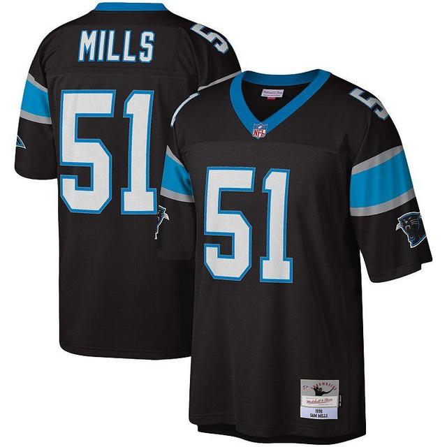 Mitchell & Ness Mens Sam Mills Carolina Panthers Replica Throwback Jersey - Black Product Image