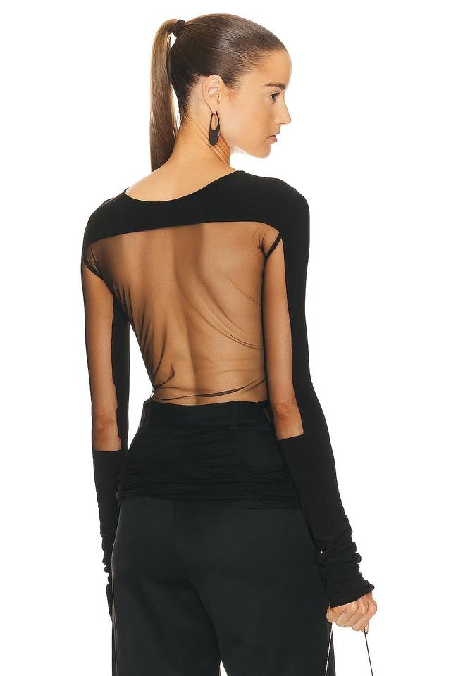 Grace Ling Square Sheer Cut Out Top Product Image