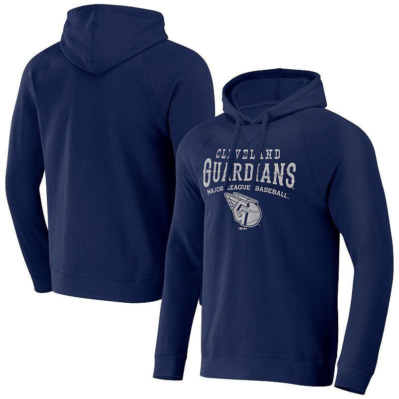 Mens Darius Rucker Collection by Fanatics Navy Cleveland Guardians Waffle-Knit Raglan Pullover Hoodie Blue Product Image