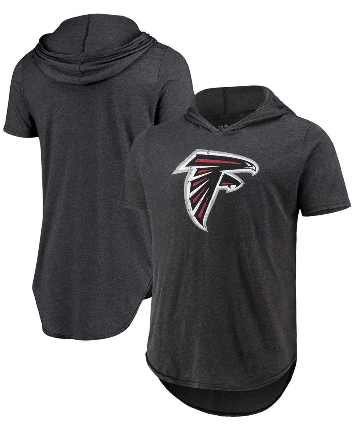 Mens Majestic Threads Black Atlanta Falcons Primary Logo Tri-Blend Hoodie T-Shirt Product Image