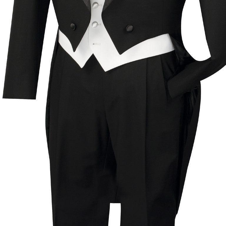 Men's Tuxedo Regular Fit Collection With Tails 3 Piece In Black Product Image