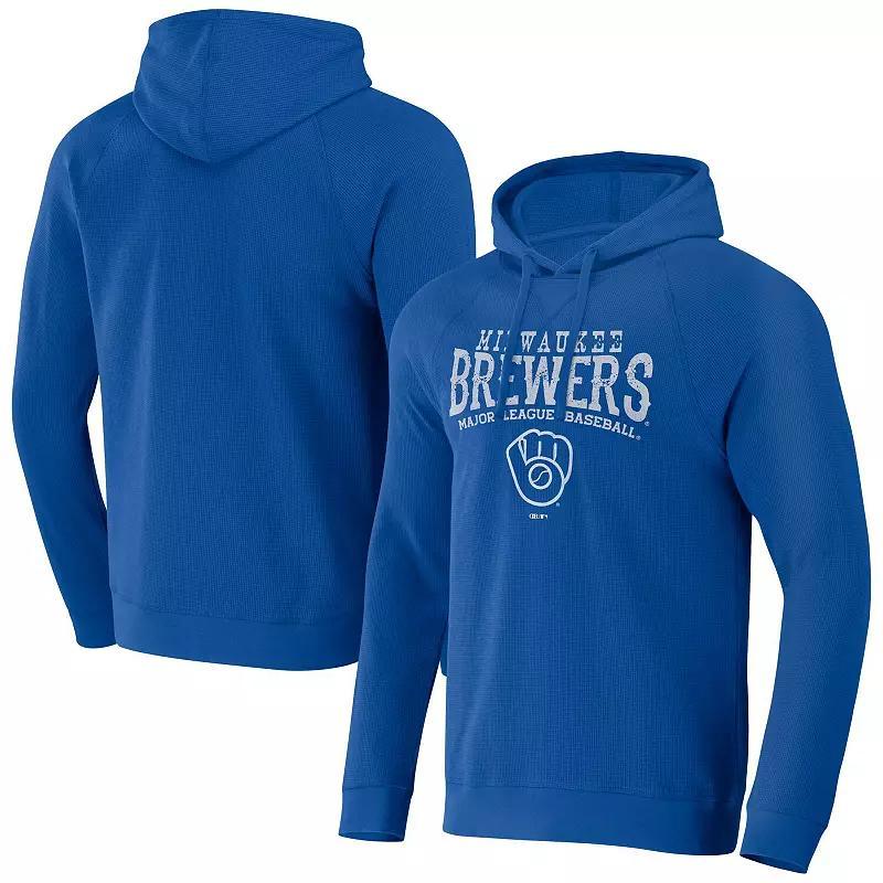 Mens Darius Rucker Collection by Fanatics Royal Milwaukee Brewers Waffle-Knit Raglan Pullover Hoodie Product Image