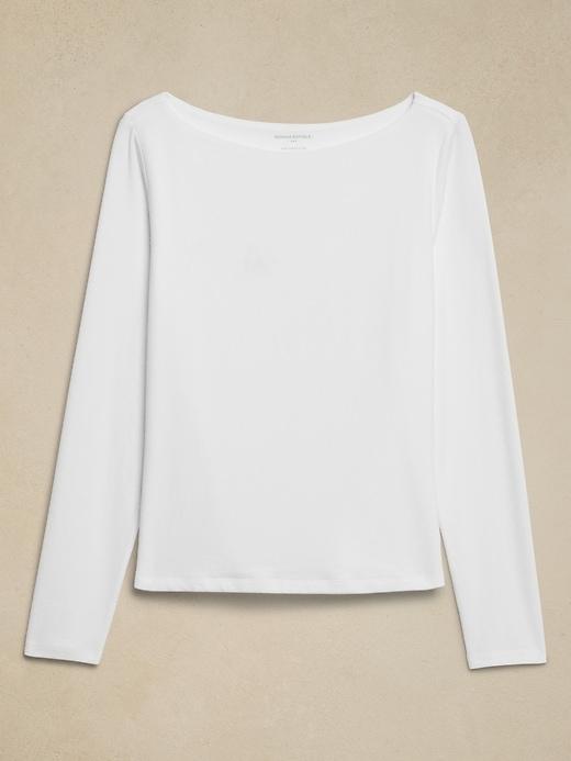 Soft Stretch Boat-Neck T-Shirt Product Image