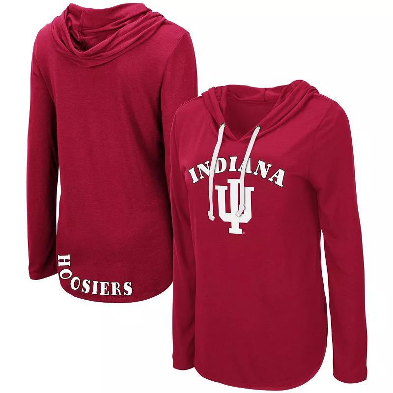 Womens Colosseum Crimson Indiana Hoosiers My Lover Lightweight Hooded Long Sleeve T-Shirt Product Image